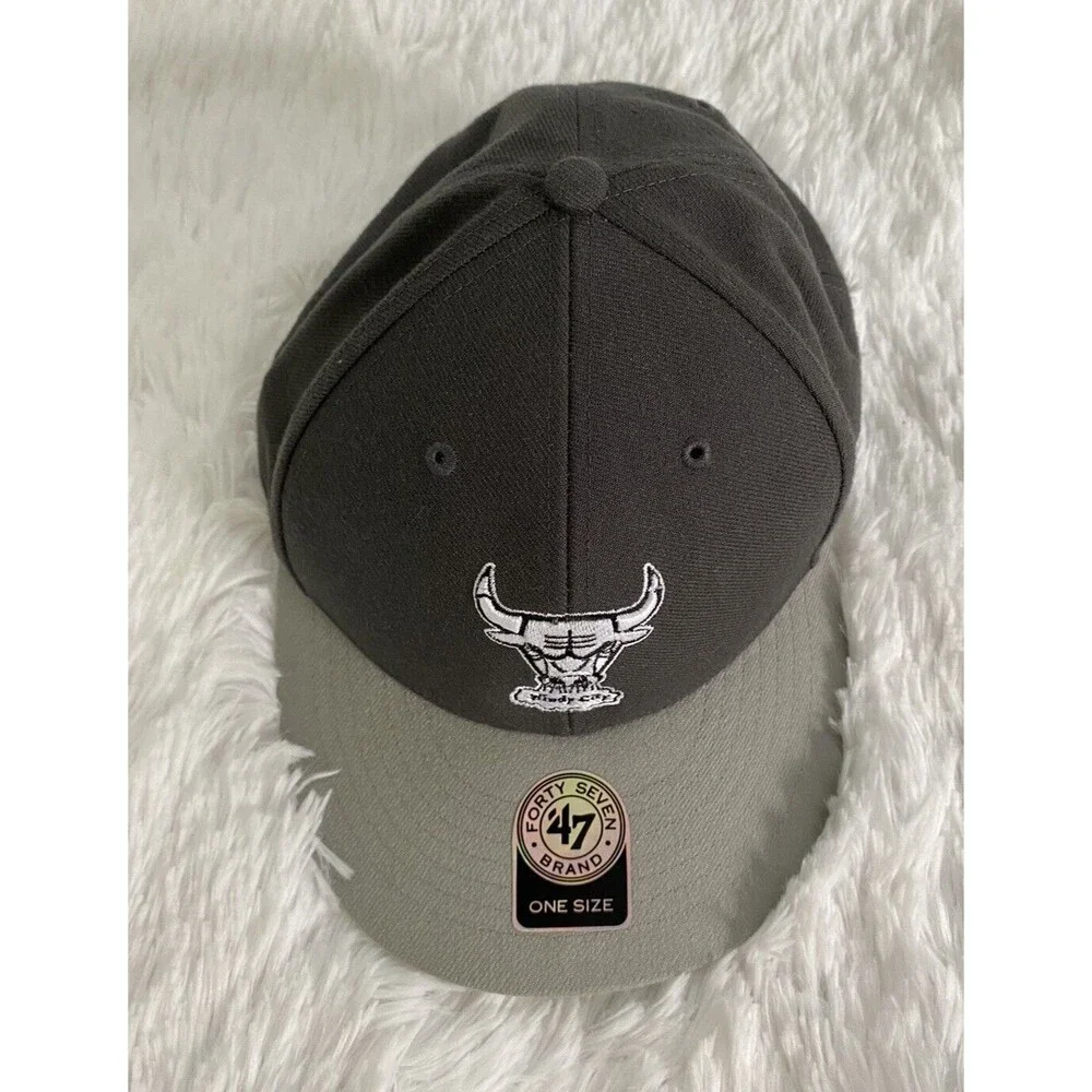 Chicago Bulls Hat Cap Black '47 NBA Basketball Windy City Adjustable